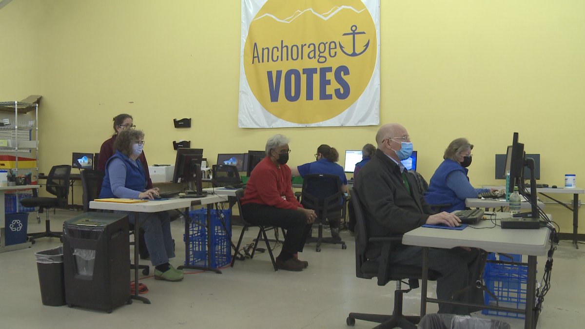 A look inside the Ship Creek election center on Election Day.