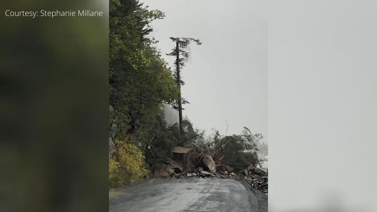 A substantial landslide on Lowell Point Road has blocked both lanes of traffic and is not expected to be cleared until earliest Thursday morning.