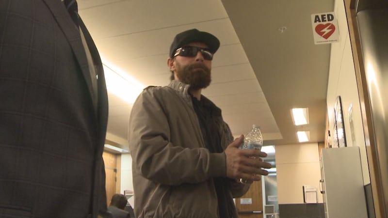 Track Palin leaving Palmer courtroom, Tuesday, May 29, 2018