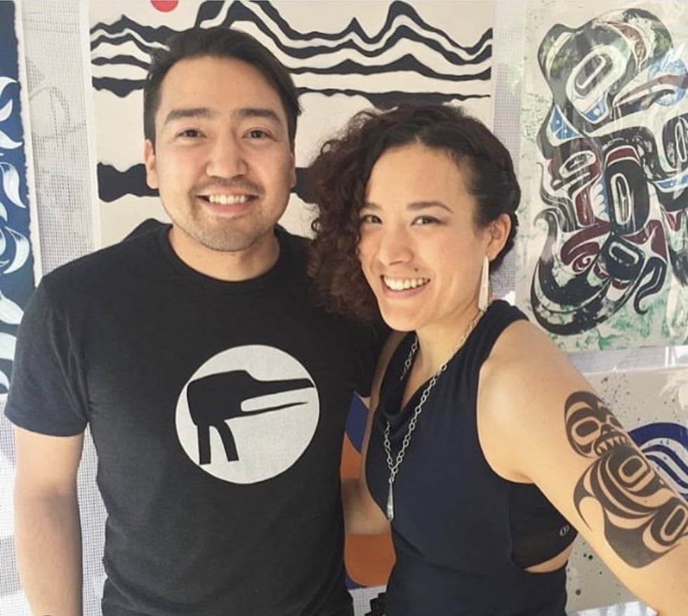 The two are both artist and co-own Trickster Company in Juneau.