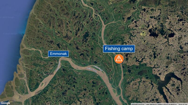 The U.S. Coast Guard is working to rescue seven hunters stranded at a fishing camp near Emmonak
