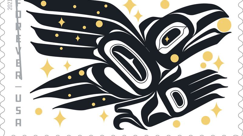 Raven stamp by Rico Worl.