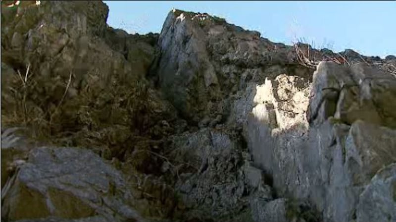 At the base of Hatcher Pass, the Castle Mountain fault zone is visible from the road.