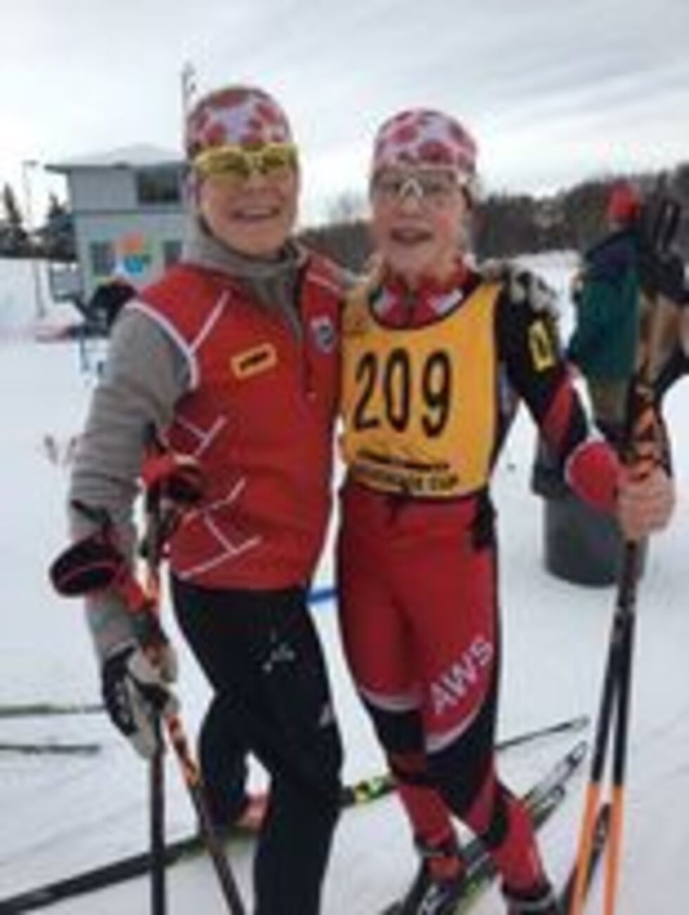 Service skier Meredith Schwartz (right) poses with her mother Alison Arians (left), also a...