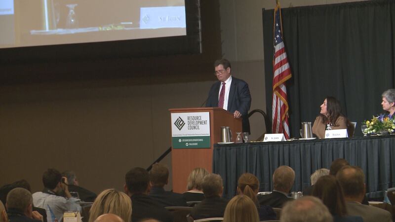 David Wilkins, VP of Hilcorp Alaska, speaking at the annual RDC conference in Anchorage.