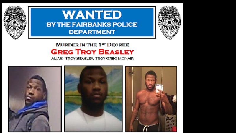 Profiles of 27-year-old Greg Troy Beasley of Fairbanks. (Photo from the Fairbanks Police...