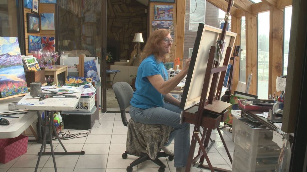 Rhonda Scott in her Anchorage home studio