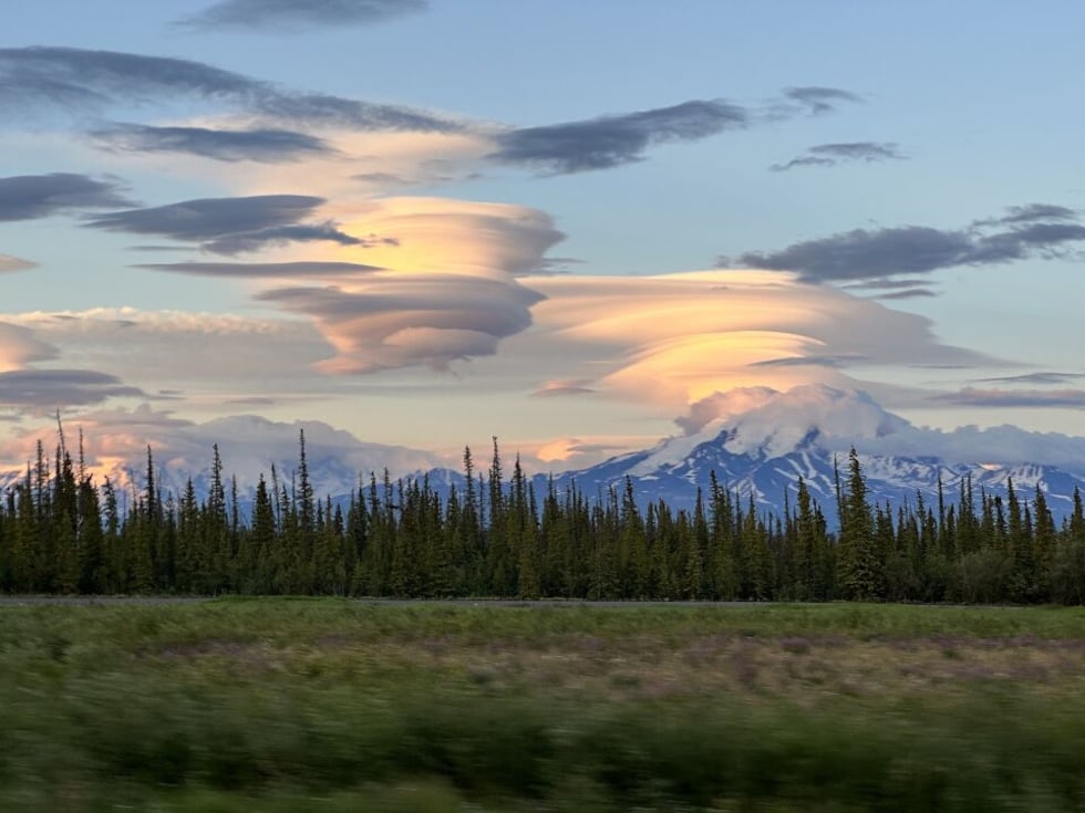 Lieba Putnam captured this stunning shot of Lenticular Clouds forming just north of Glennallen...