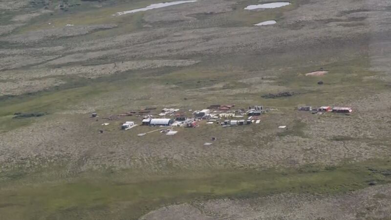 Exploratory equipment at the Pebble deposit, the proposed site of Pebble Mine.